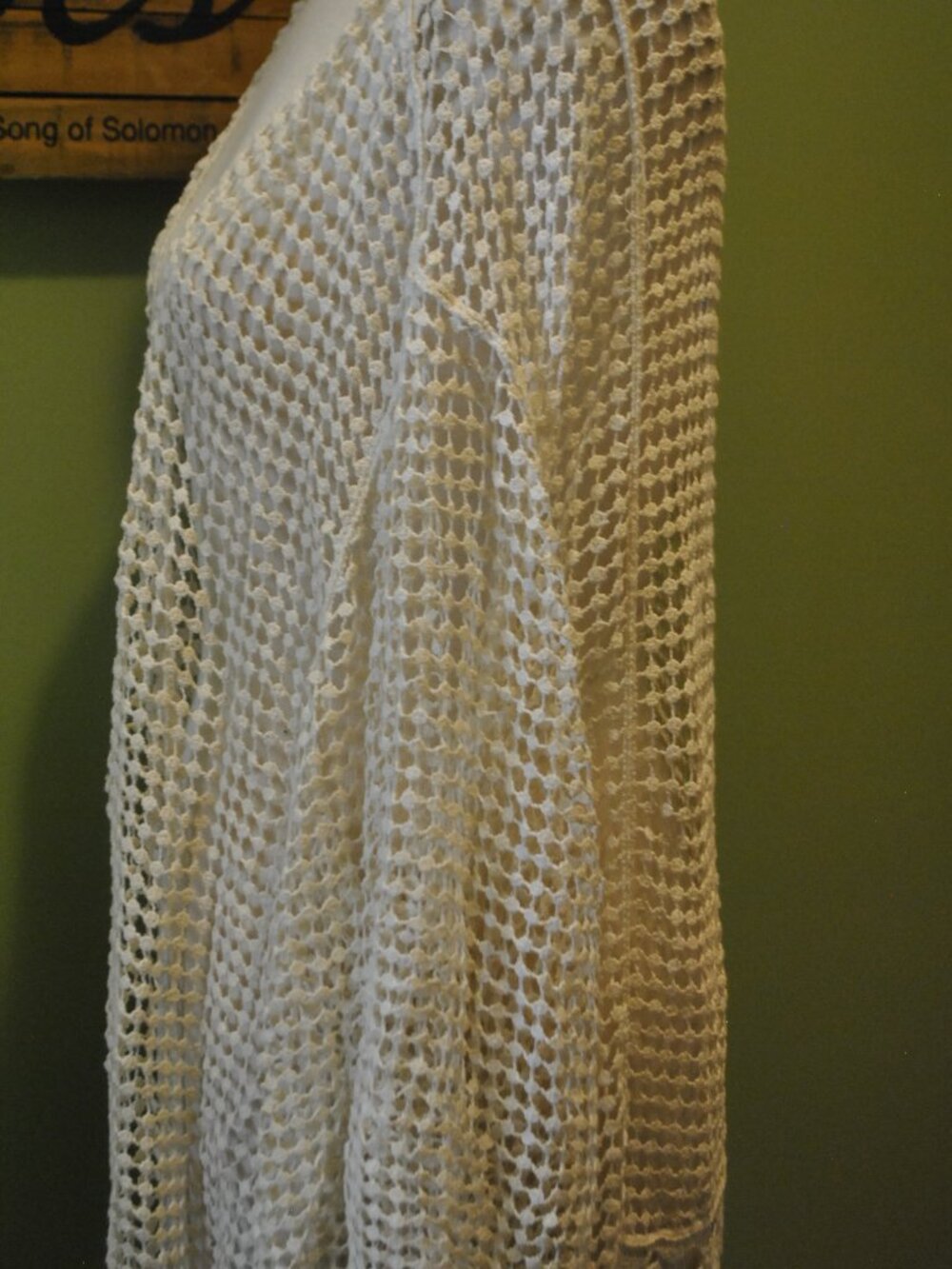 House of Harlow 1960 Ivory Crochet Fringe Boho Kimono One Size - Picture 6 of 10